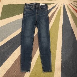 American Eagle Outfitters Women's Dark Blue Skinny Jeans